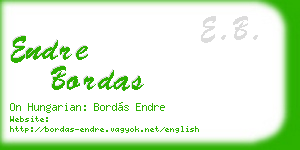 endre bordas business card
