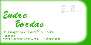 endre bordas business card